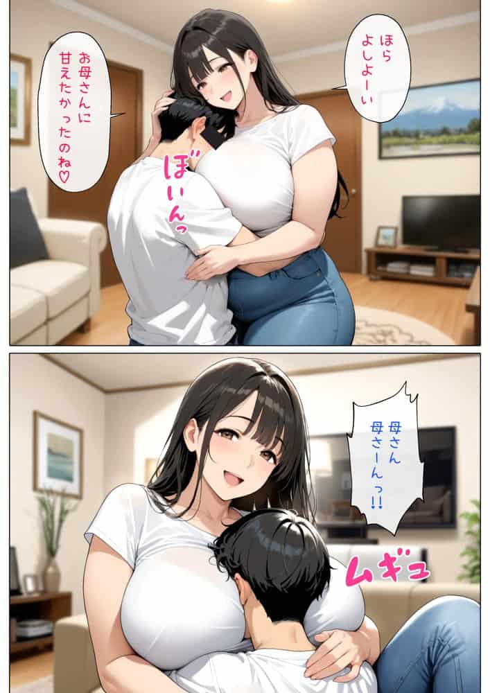 【漫画版】未亡人の母さんと実家でいちゃラブセックス
